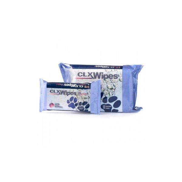 Chusteczki Clorexyderm CLX Wipes 20 sztuk antyseptyczne dla zwierząt nasączone glukonianem cynku, Tris-EDTA, chlorheksydyną i klimbazolem