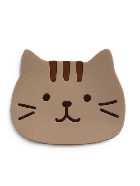  Silikonowa podkładka w kształcie kota, brązowa