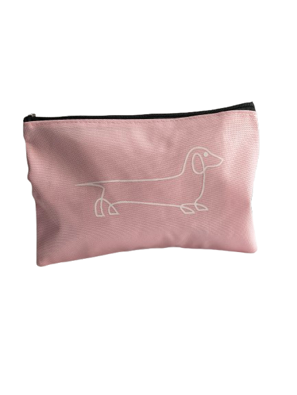 Kosmetyczka różowa z jamnikiem 22x14 cm