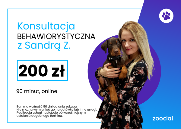 Konsultacja behawiorystyczna online dla psów z Sandrą Zimniak  90 minut