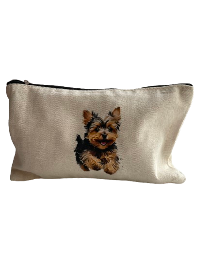 Kosmetyczka z biegnącym yorkiem 21,5x13 cm