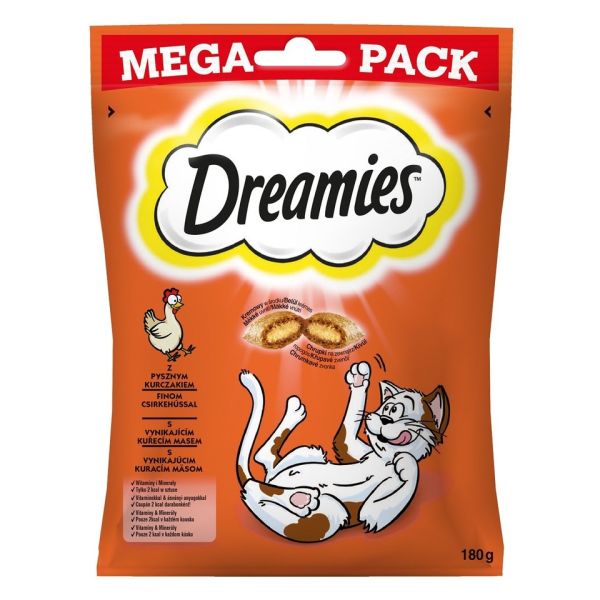 DREAMIES Mega Pack 180 g przysmak z pysznym kurczakiem dla kota