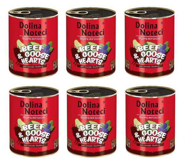 DOLINA NOTECI Premium SuperFood wołowina i serca gęsi 800 g x 6 szt.