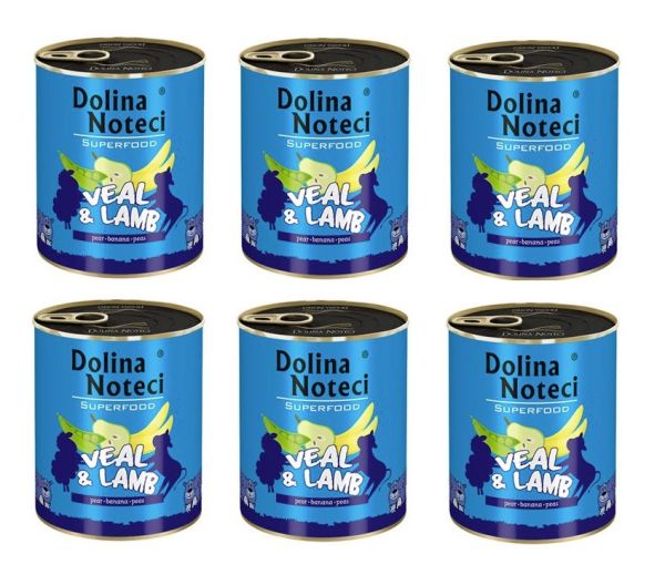 DOLINA NOTECI Premium SuperFood cielęcina i jagnięcina 800 g x 6 szt.