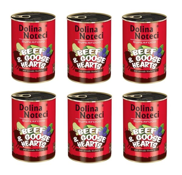 DOLINA NOTECI Premium SuperFood wołowina i serca gęsi 400 g x 6 szt.