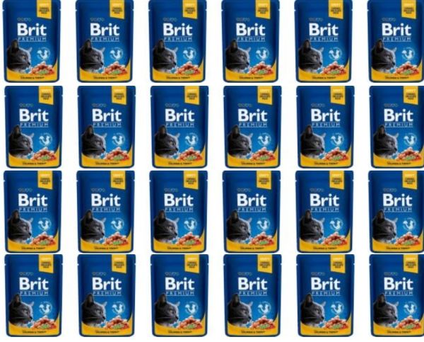BRIT Premium Cat Adult łosoś i pstrąg saszetka dla kota 24 x 100g