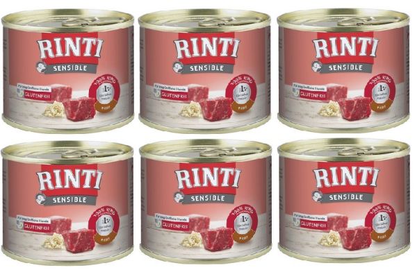 RINTI Sensible Wołowina z ryżem 6x185 g