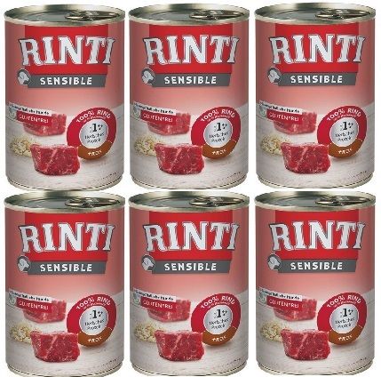 RINTI Sensible Wołowina z ryżem 6x400 g
