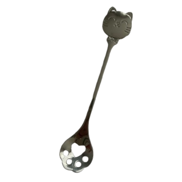 Srebrna łyżeczka z kotem 15,2 cm