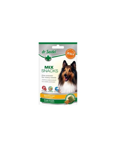 Dr Seidel Smakołyki MIX 2w1 dla psów na piękną sierść i świeży oddech 90 g